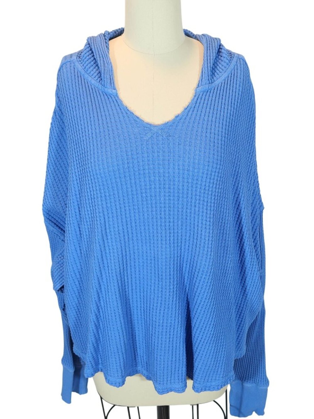 OFFLINE BY AERIE Wow! Waffle Cropped Hoodie Top Size XL Oversized Thermal Casual